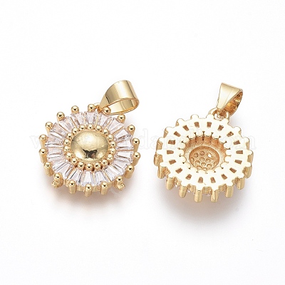 Латунные микро проложить кубического циркония подвески ZIRC-I032-01G-1