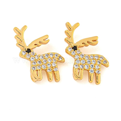 Рождественская тема латунные подвески с прозрачным кубическим цирконием KK-N254-29G-1