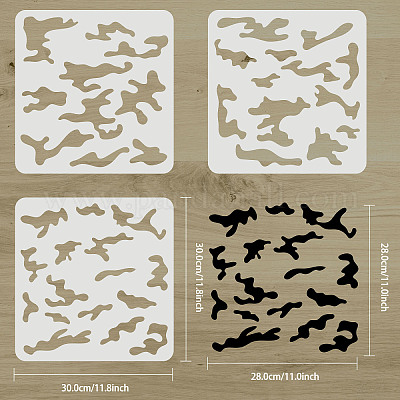 Wholesale FINGERINSPIRE 3 pcs Camo Stencil Kit 30x30cm Camo Stencils for  Spray Paint Camouflage Pattern Stencils for Painting on Wood 