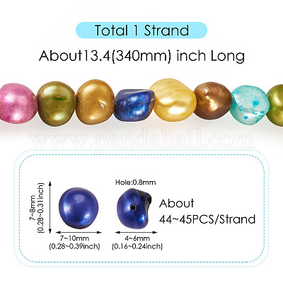 1 нить окрашенных бусин из натурального культивированного пресноводного жемчуга PEAR-TA0001-16-1