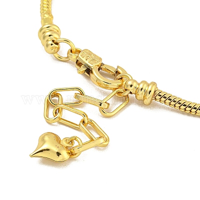 3 мм стойка покрытие латунь европейский стиль круглая змейка цепь браслеты для изготовления ювелирных изделий BJEW-B106-10G-1