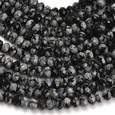 Природные снежинка обсидиан бисер нитей&nbsp;G-Z111-A21-1