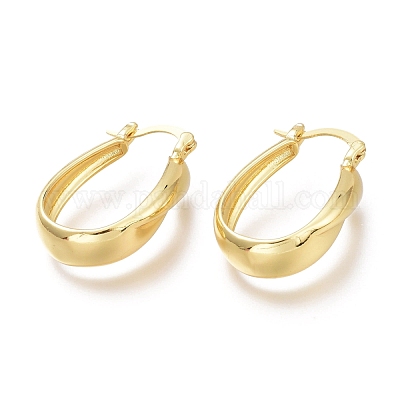 Real Gold Plated Wide Thick Small Hoop Earrings