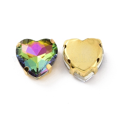 Сердце пришить стразами X1-DIY-E062-04G-05-1