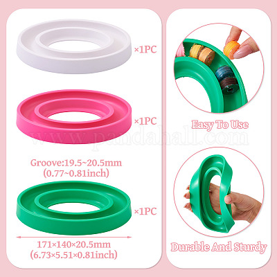 3 шт. 3-цветный пластиковый овальный держатель шпули AJEW-TA0002-38-1