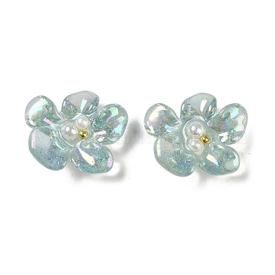 Прозрачная эпоксидная смола цвета ab и кабошоны с жемчужным декодированием. CRES-S367-18C-1