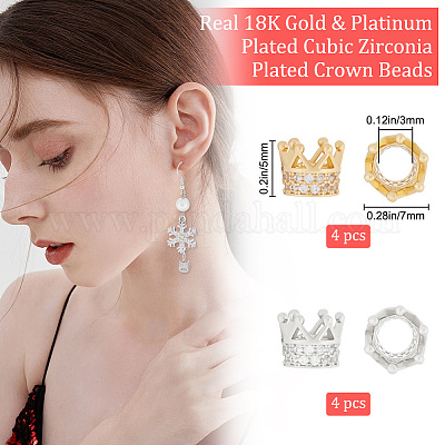 8 шт. 2-х цветные латунные микрофибровые бусины из кубического циркония ZIRC-BBC0001-80-1