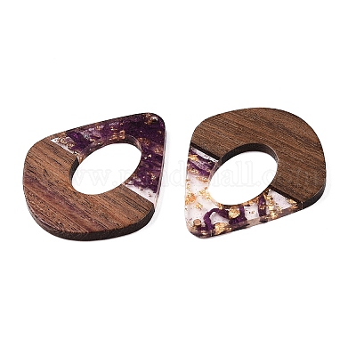 Подвески из прозрачной смолы и ореха RESI-T057-07H-1