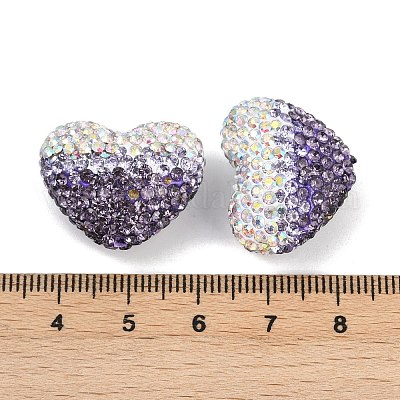 Полимерная глина в форме сердца с градиентным цветом и стразами CLAY-NH0002-03G-1