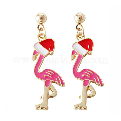 Серьги-гвоздики из сплава и пластика с рождественской тематикой FS-WG6FBD6-20-1