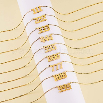 Ожерелье с подвеской в виде цифры и открытое кольцо-манжета JX201A-1