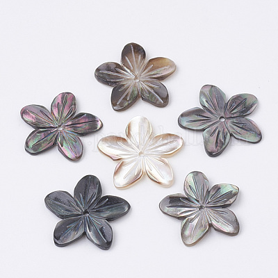 Натуральные черные бусины из ракушек для губ SHEL-S269-70-1