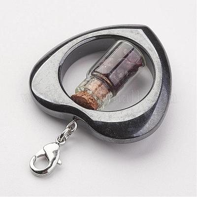 Магнитные гематит синтетические подвески HJEW-JM00244-1