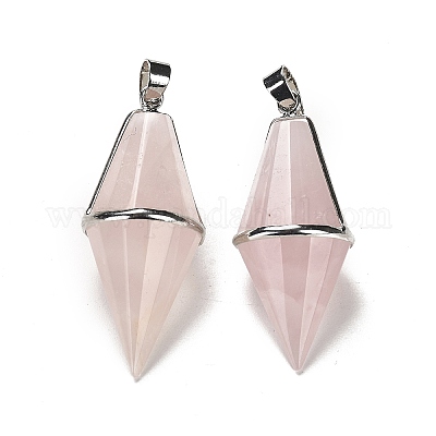 Естественно розового кварца отметил кулоны G-F763-04P-06-1