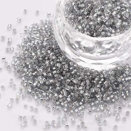 ガラスシリンダービーズ シードビーズ 銀並ぶ 丸い穴 ライトグレー 1 5 2x1 2mm 穴 0 8mm 約8000個 袋 約1ポンド バッグの通販 Jp Pandahall Com