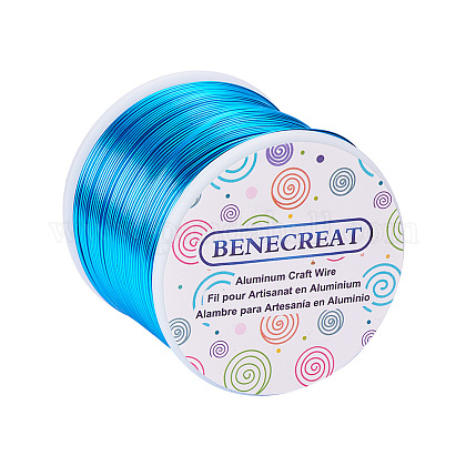 BENECREAT 18 Gauge(1mm) Aluminum Wire 492 FT(150m) Anodized Jewelry Craft Making Beading Floral Colored Aluminum Craft Wire - DeepSkyBlue AW-BC0001-1mm-07-1