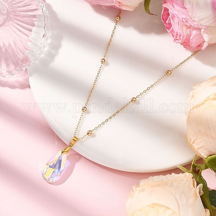 ラウンド用品・アクセサリー HAYA クリアABガラスファセットペンダント、真鍮ラウンドボールアズキ