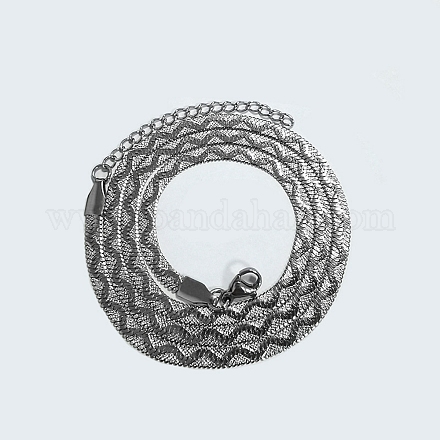 304 нержавеющая сталь елочка цепи ожерелья NJEW-P282-03P-1