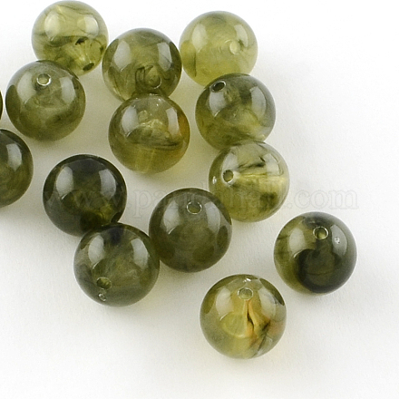 Круглый имитация драгоценных камней акриловые бусины X-OACR-R029-12mm-02-1