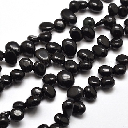 Natural Obsidian Nuggets Bead Strands G-M204-56-1