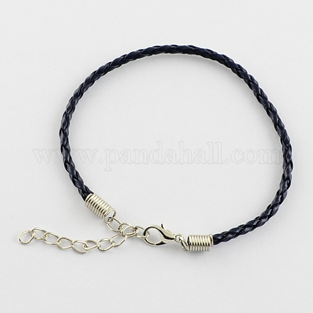 Trendy Braided Imitation Leather Bracelet Making BJEW-S076-014-1