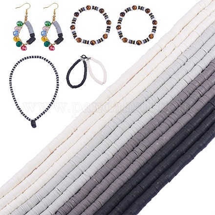 12 нить 4 цвета плоские круглые бусины ручной работы из полимерной глины CLAY-SZ0001-86-1