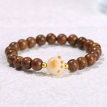 Деревянные бусины растянуть браслеты WG92C20-03-1