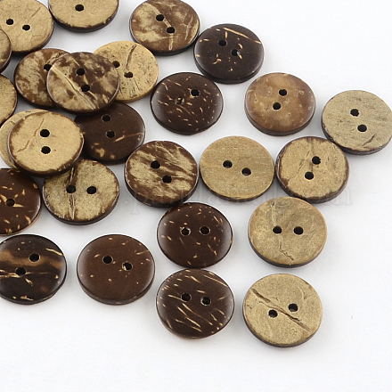 2 -hole boutons de noix de coco plats et ronds X-BUTT-R035-004-1
