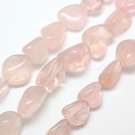 Nuggets Natural Rose Quartz Beads Strands G-N0128-68-1