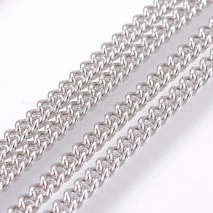 Electroplated 925 Sterling Silver Curb Chains STER-I015-12A-1