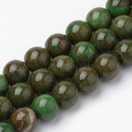 Chapelets de perles en jaspe avec images naturelles G-S272-4mm-03-1