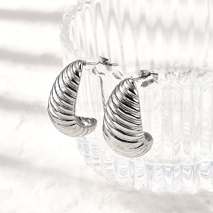 Серьги-гвоздики из нержавеющей стали 304 EJEW-F381-01B-P-1