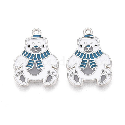 Подвески в виде медведей из эмалированного сплава с гальваническим покрытием ENAM-T024-74A-P-1