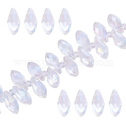Beebeecraft 200Pcs Teardrop Crystal Beads 6x13mm AB Color Rainbow Faceted Glass Pendants for DIY Beading Projects Jewelry Making Earrings Necklaces Bracelets GLAA-SC0001-57-1
