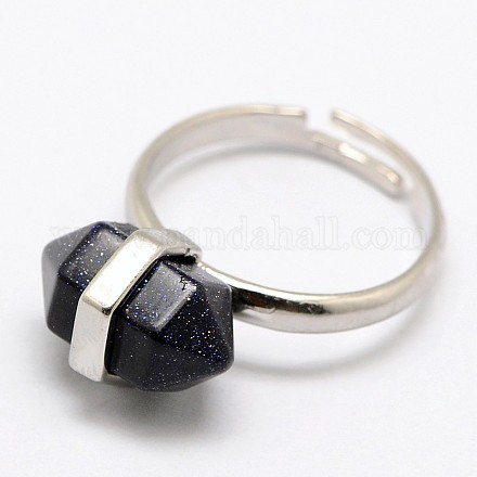 Персонализированные унисекс конус кольца регулируется драгоценный камень RJEW-M004-02A-1