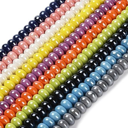 Фарфоровые бусины-рондели PORC-Q001-01A-1