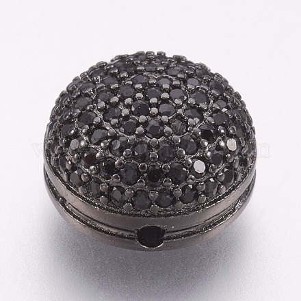 Perles de zircone cubique micro-pavées en laiton écologiques ZIRC-F083-075B-02-RS-1