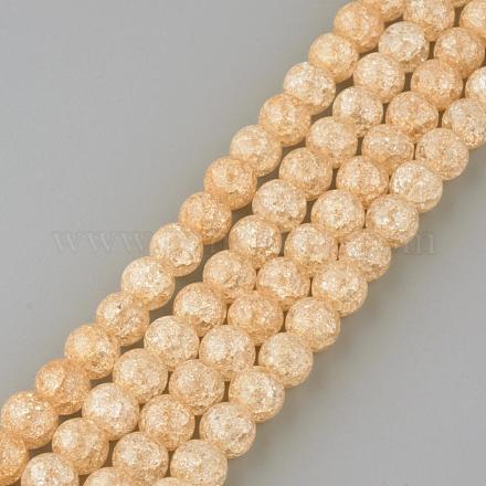 Crackle sintetico perle di quarzo fili GLAA-S134-6mm-07-1