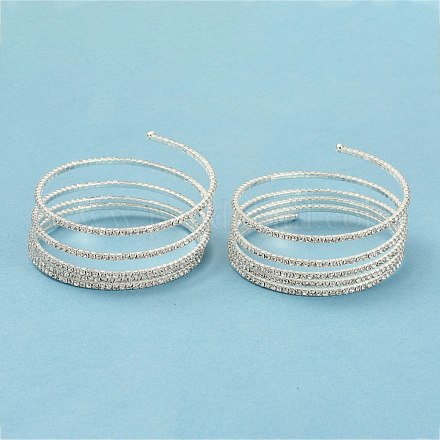 Bracelets multicouches en strass en alliage de fer BJEW-B052-02S-1