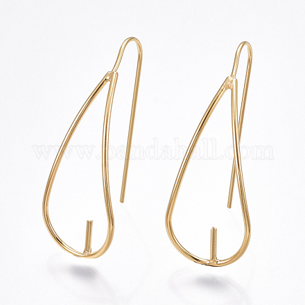 Brass Earring Hook KK-T038-303G-1
