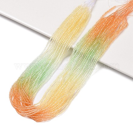 Transparent Gradient Color Glass Beads Strands GLAA-G101-2mm-08-1