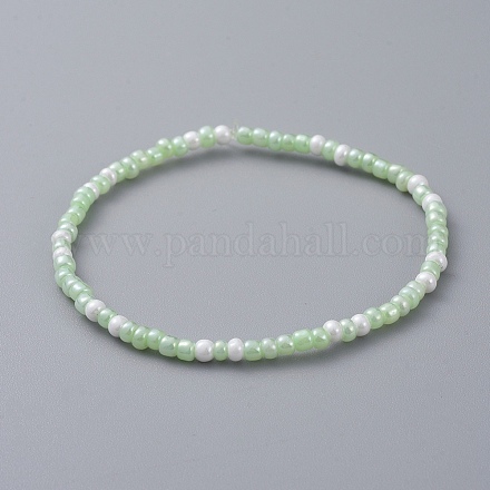 Bracelets extensibles pour enfants en perles de verre BJEW-JB04824-01-1