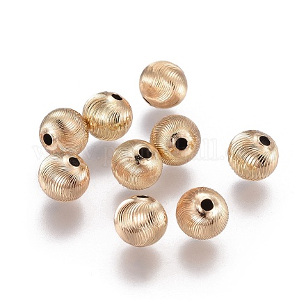 Perles ondulées en laiton galvanisé KK-F789-36G-1