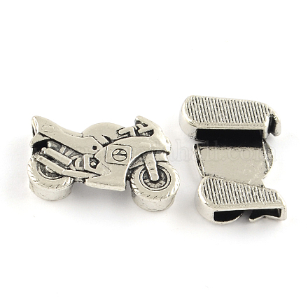 Tibetan Style Alloy Motorcycle Slide Charms TIBEB-Q064-74AS-RS-1