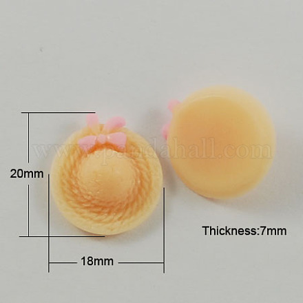 Hat Resin Cabochons CRES-A1277-9-1