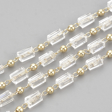 Chaînes de perles de verre faites à la main de 3.28 pied X-CHC-S004-05G-1