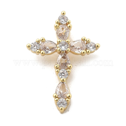 Латунные микропаве прозрачные подвески с фианитом KK-L228-03G-02-1