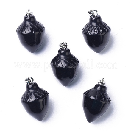 Natural Obsidian Pendants G-G842-01B-1