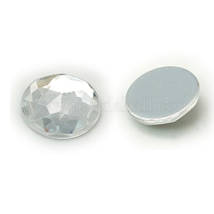 Imitación Taiwan acrílico Diamante de imitación espalda plana cabochons GACR-D003-25mm-01-1