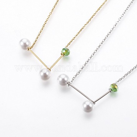 (продажа фабрики ювелирных изделий) 304 ожерелья из нержавеющей стали с подвеской NJEW-P238-02-1